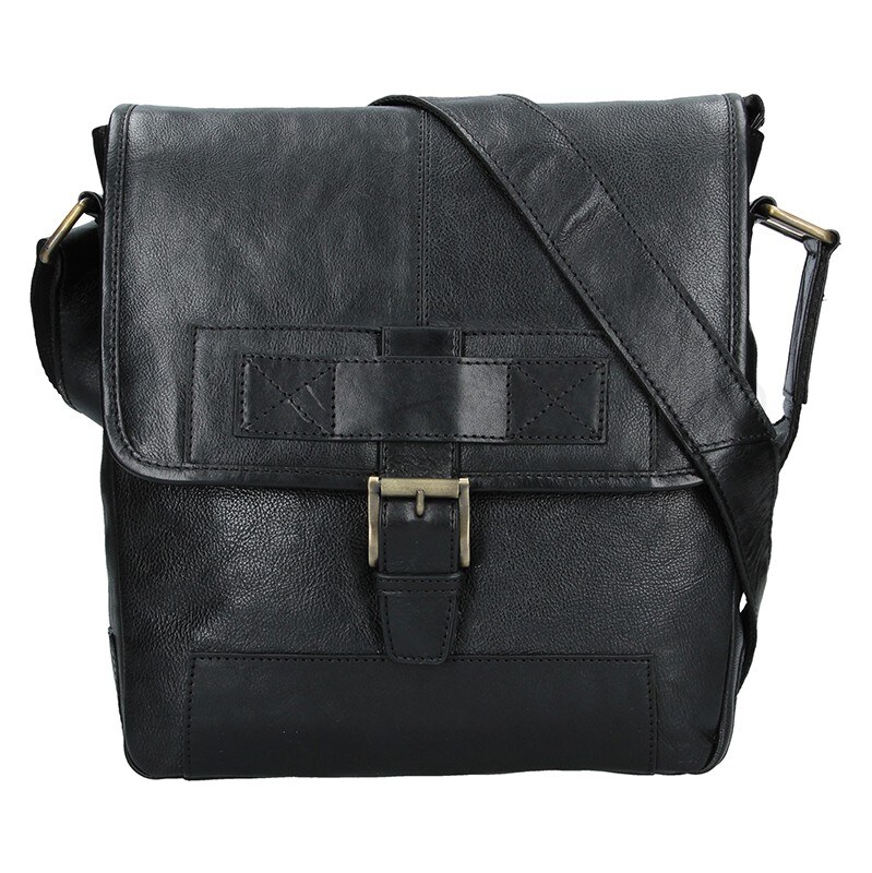 Lagen Pánska kožená taška cez rameno 22089/T čierna 7837624