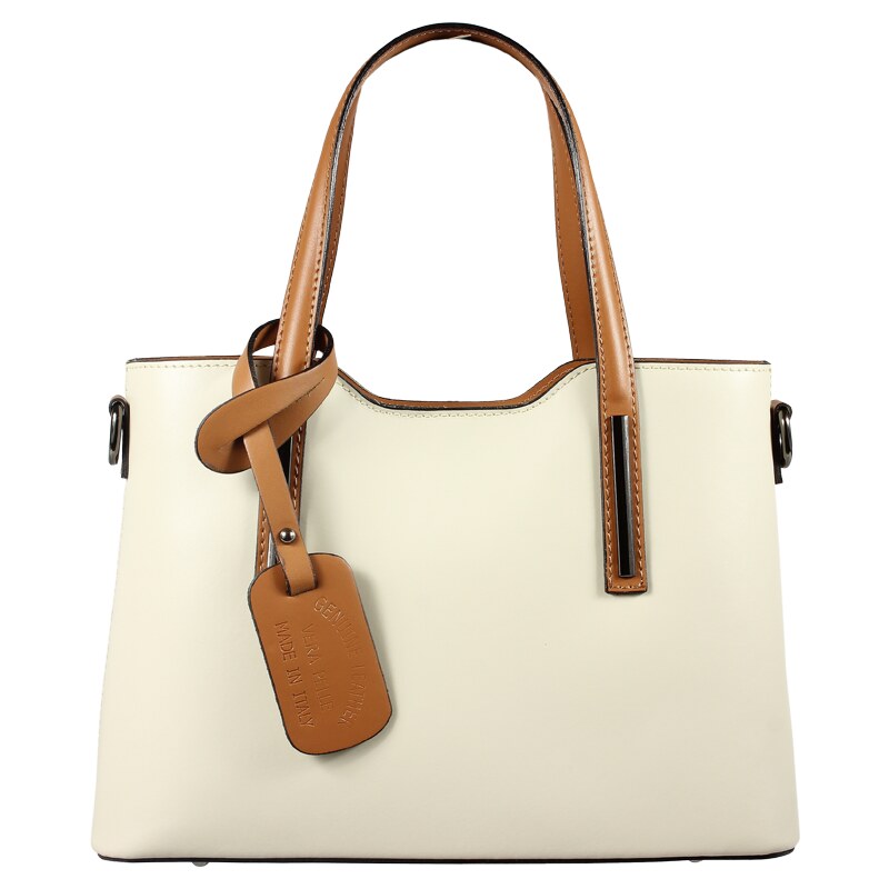 Béžová kožená talianska kabelka Isidora Beige Camel Piccola 48839604