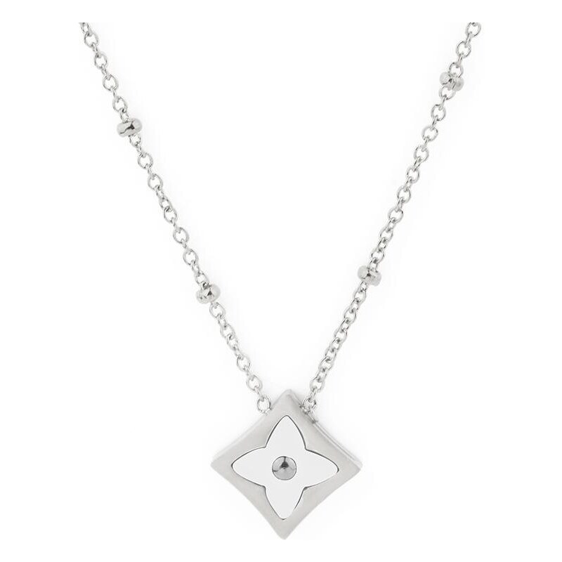 Glory Náhrdelník biely štvorlístok strieborná 129 7825904