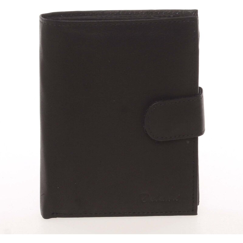 Módna pánska kožená čierna peňaženka - Delami Chappel čierna 62998946