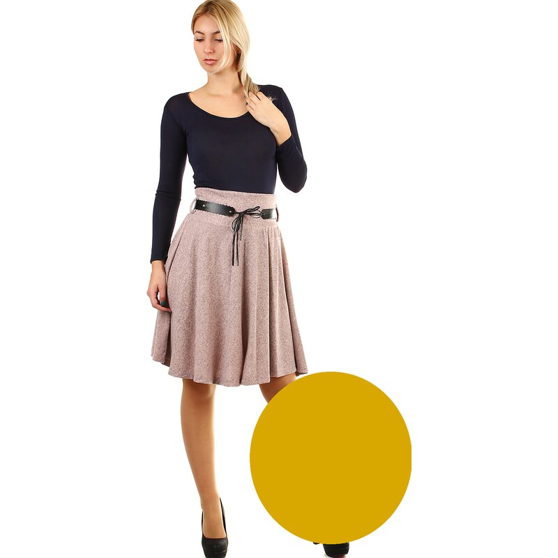 Glara Zimná áčková sukňa žíhaný vzor 8396956