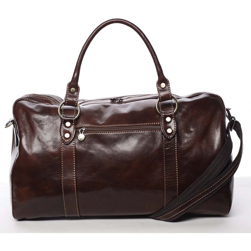 Delami Vera Pelle Kožená, veľká cestovná taška Alva, tmavo hnedá 68161377