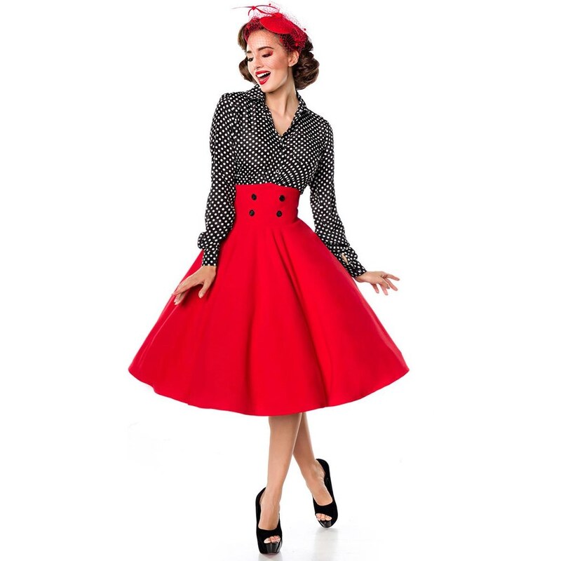 Glara Retro sukňa s vysokým pásom 8397006