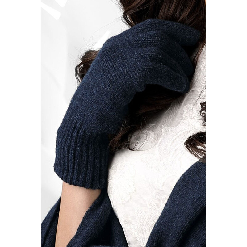 Kamea Tmavomodré dámske rukavice na zimu 01, Farba tmavomodrá 8245930