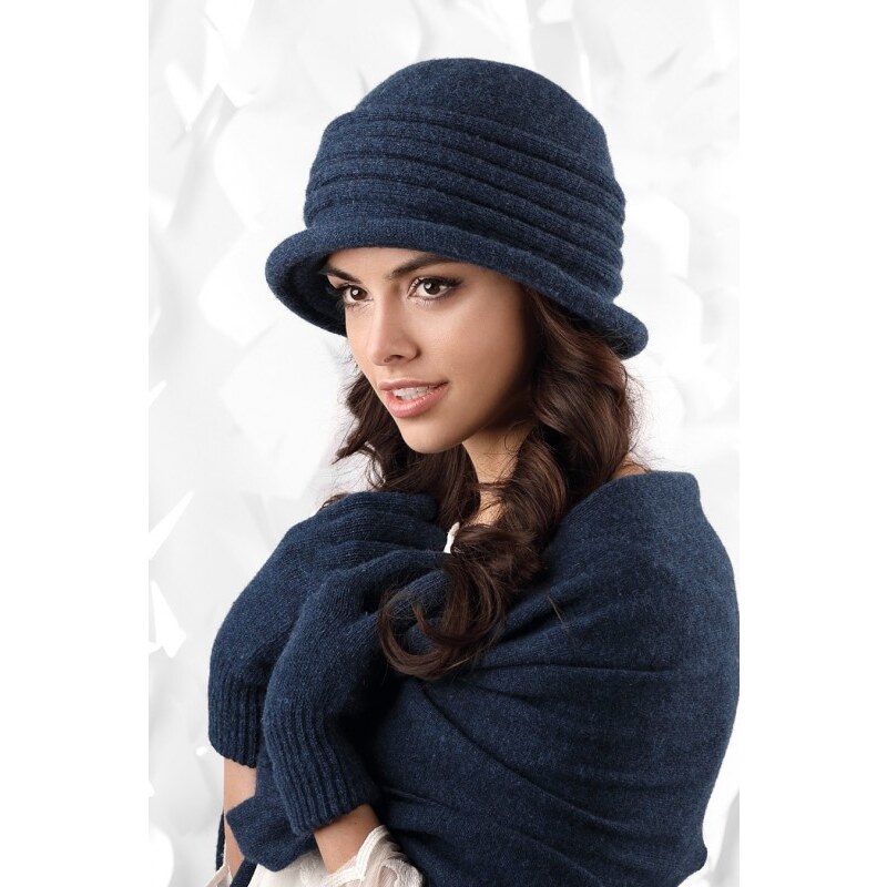 Kamea Tmavomodrý elegantný dámsky luxusný klobúk na zimu Salerno, 47147394