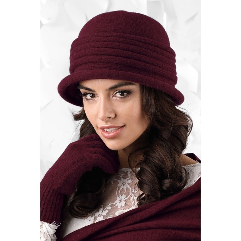 Kamea Bordový elegantný dámsky luxusný klobúk na zimu Salerno, Farba 61786242