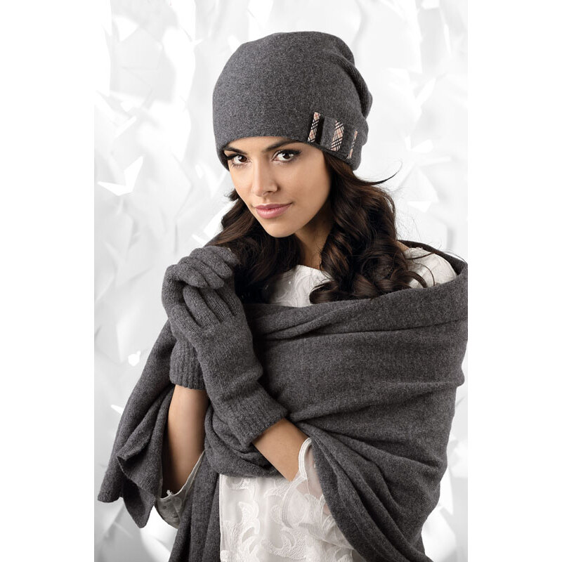 Kamea Grafitový dámsky šál na zimu 01, Farba grafitová (odt. 8271277