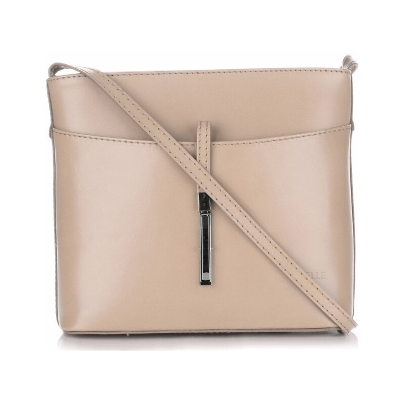 Kožené kabelka listonoška Vera Pelle béžová 3191 64296085
