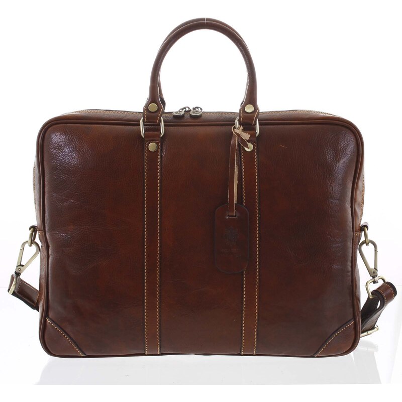 Delami Vera Pelle Kožená business taška hnedá - Delami Paolo hnedá 57220000