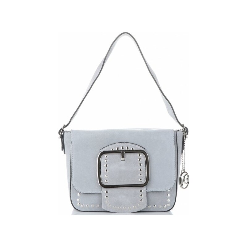 Kožené kabelka listonoška Vittoria Gotti svetlo šedá V5210 27611733