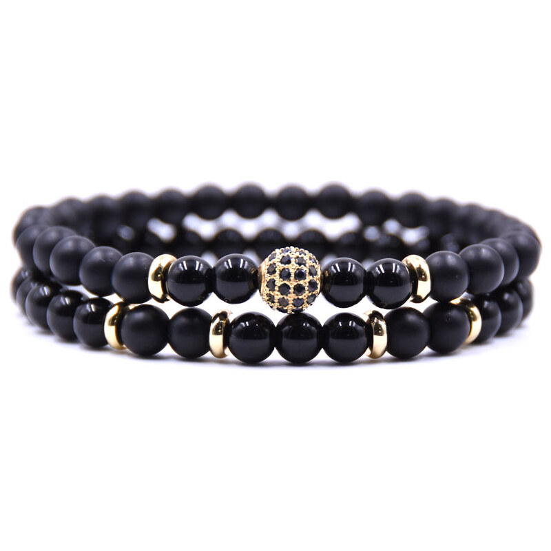 Glory Charms náramok 2 ks čierna/zlatá 1110 8397726