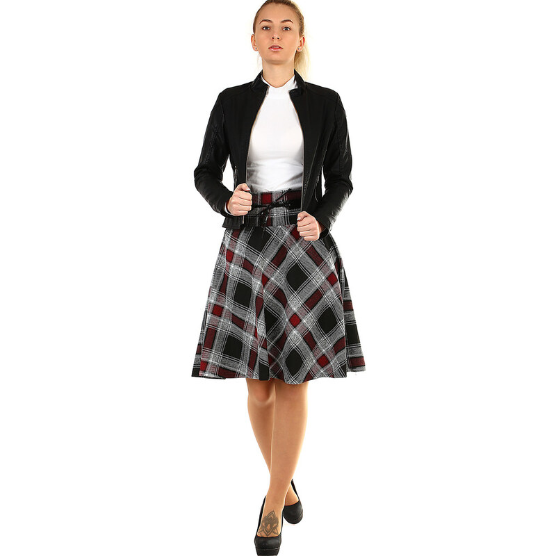 Glara Áčková sukňa s károvaným vzorom 36988116