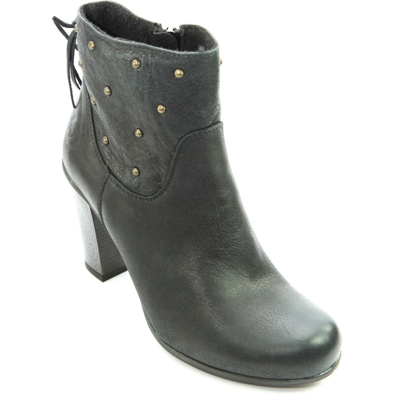 ČIERNE ČLENKOVÉ KOŽENÉ ČIŽMY KARINO 823 003-F 31812777