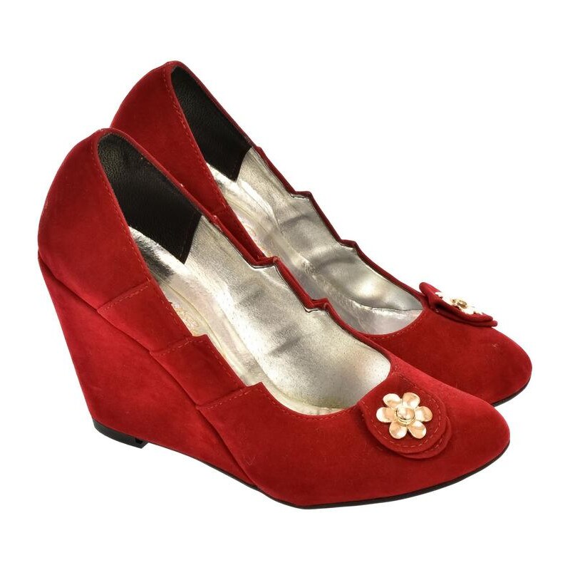 JOHN-C DÁMSKE ČERVENÉ SEMIŠOVÉ TOPÁNKY ESTELE 8568398