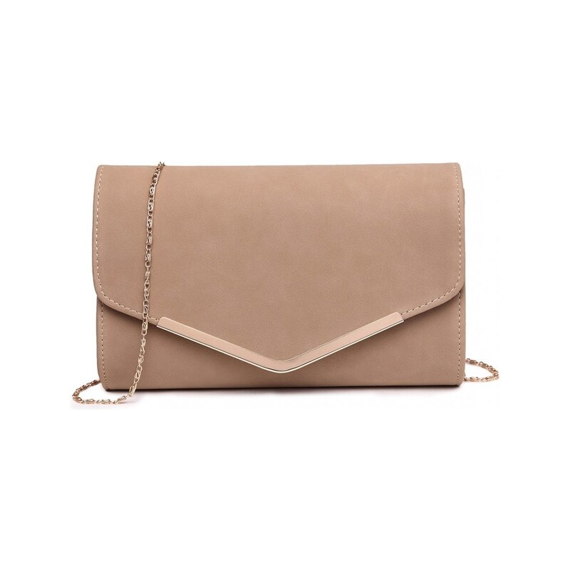 Miss Lulu Kabelka - semišová, listová, clutch, béžová 16837245