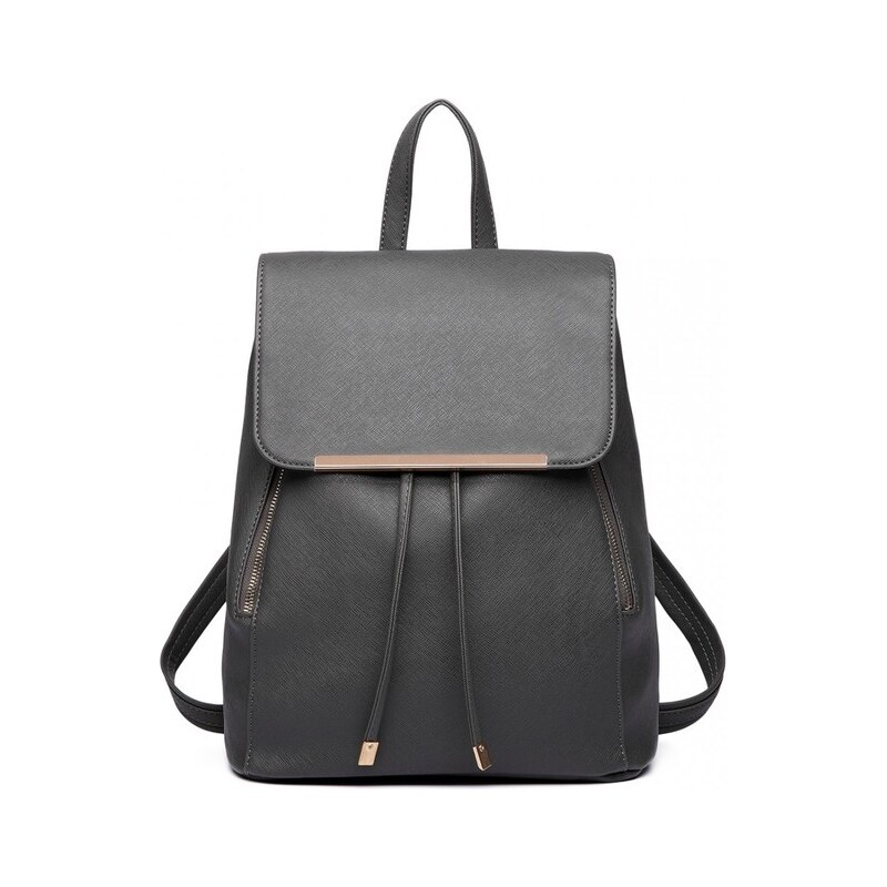 Miss Lulu Batoh - eko kožený, štýlový, so zlatými doplnkami, sivý 37879933