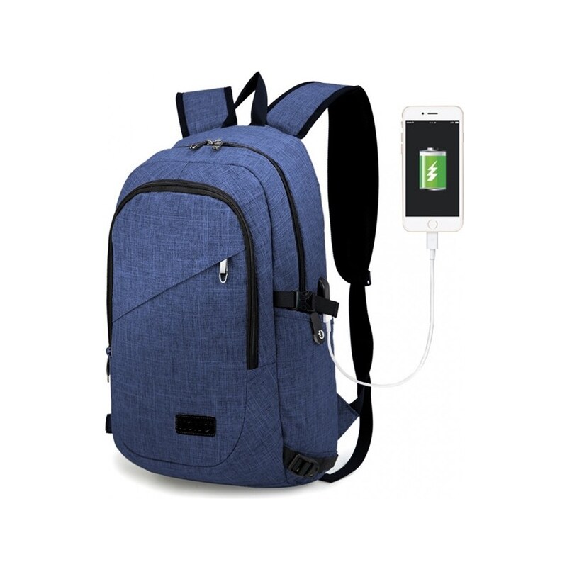 Miss Lulu Ruksak - školský, pracovný s usb nabíjaním, tmavomodrý 28272643