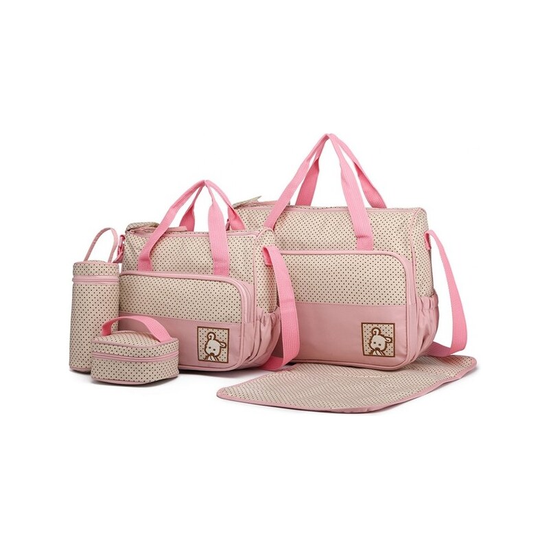 Miss Lulu Set pre mamičky - bodkovaný, s podložkou, ružový 46042148