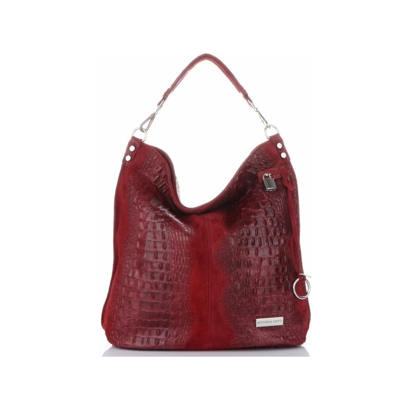 Kožené kabelka shopper bag Vittoria Gotti bordová V898 28397426