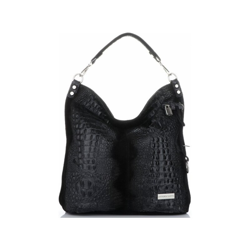 Kožené kabelka shopper bag Vittoria Gotti čierna V898 61074714