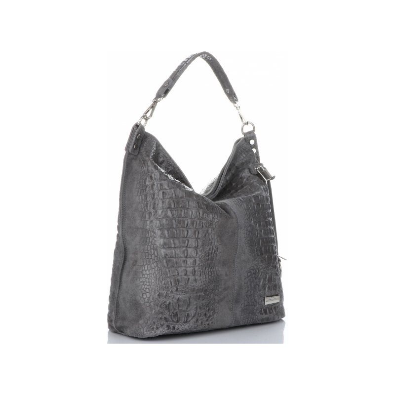 Kožené kabelka shopper bag Vittoria Gotti šedá V898 28397429