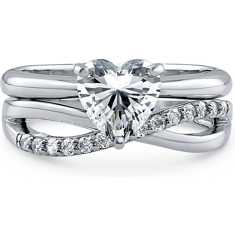 Emporial strieborný prsteň 2v1 Nekonečná láska 41531081