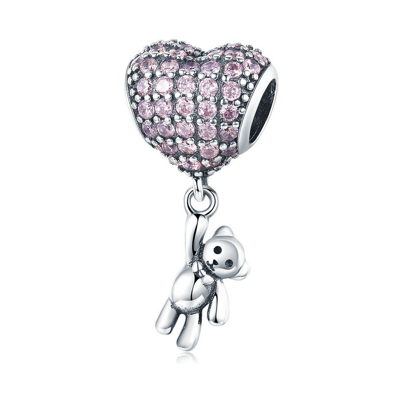 Emporial strieborný prívesok Medvedík a balón 24965152