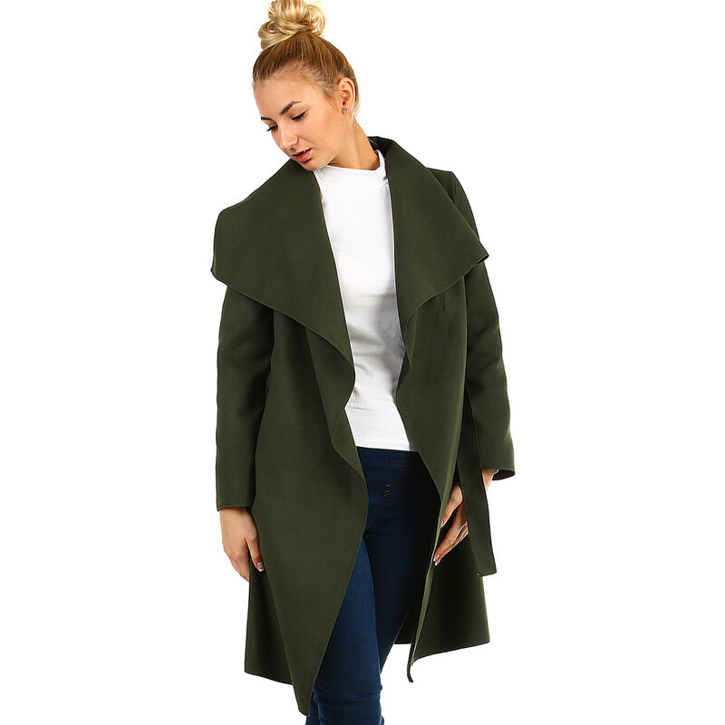 Glara Kabát s opaskom a výrazným golierom 30491695