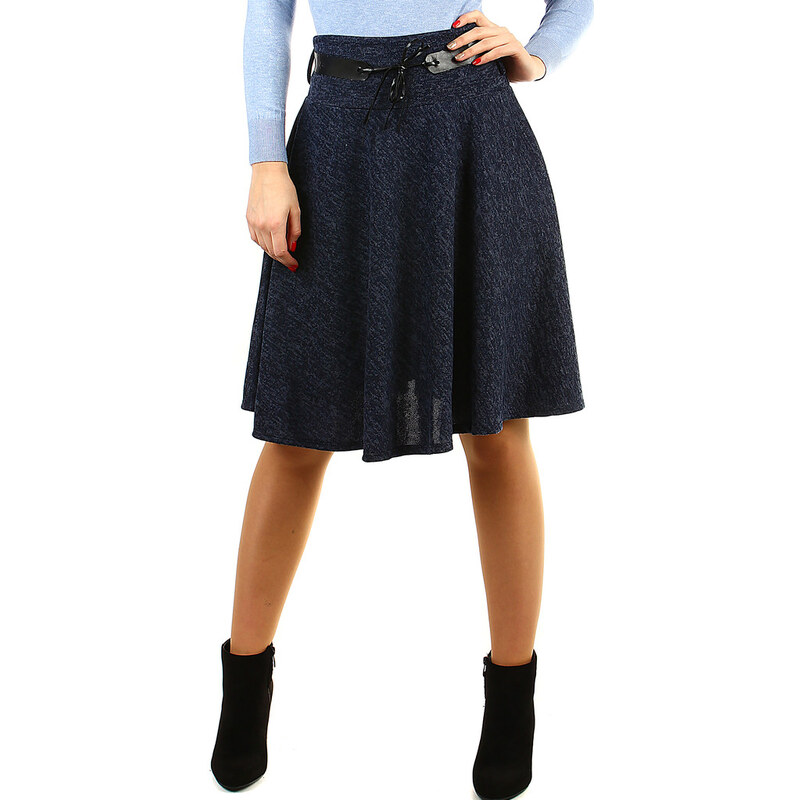 Glara Zimná áčková sukňa žíhaný vzor 8396958