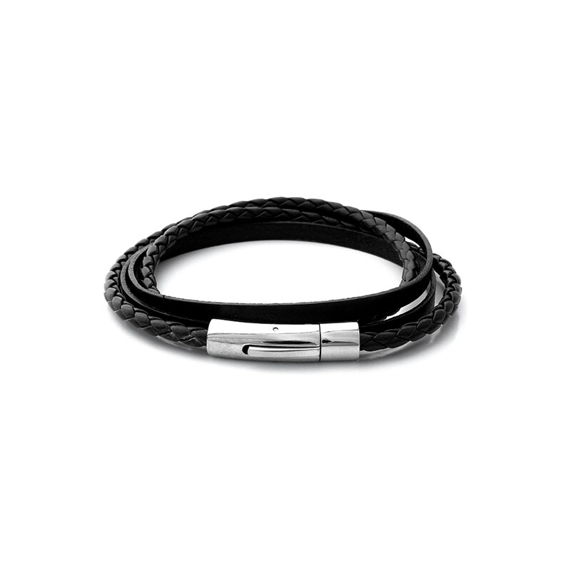 BM Jewellery Pánsky kožený náramok čierny S588120 10400215