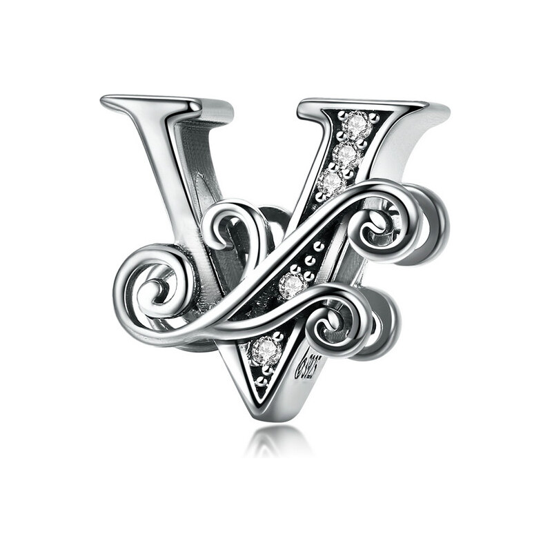 Emporial strieborný prívesok Písmeno V 26605029