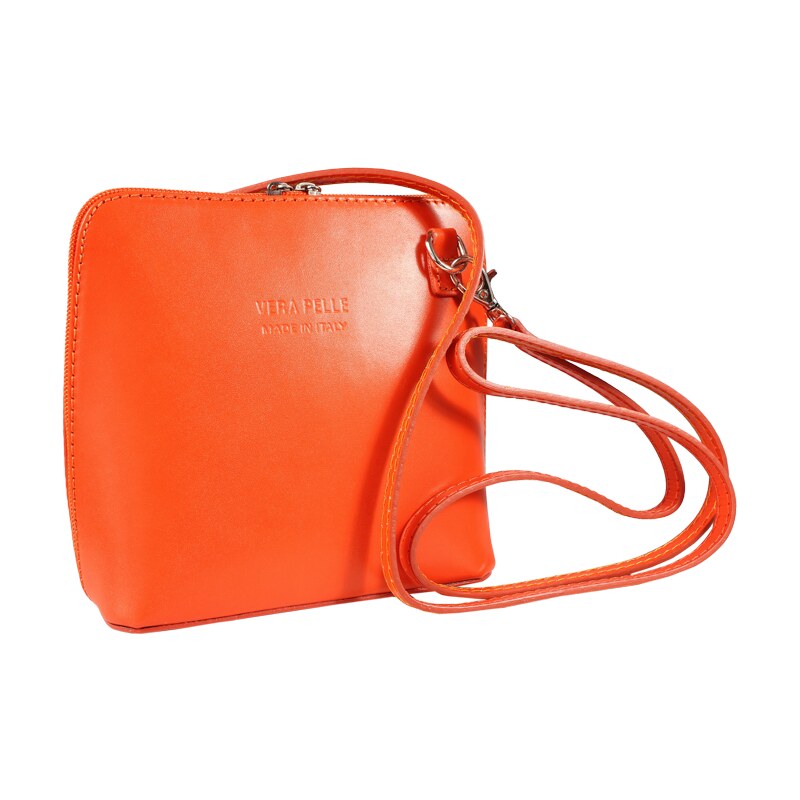 Oranžová kožená talianska crossbody kabelka Grana Arancione 381866