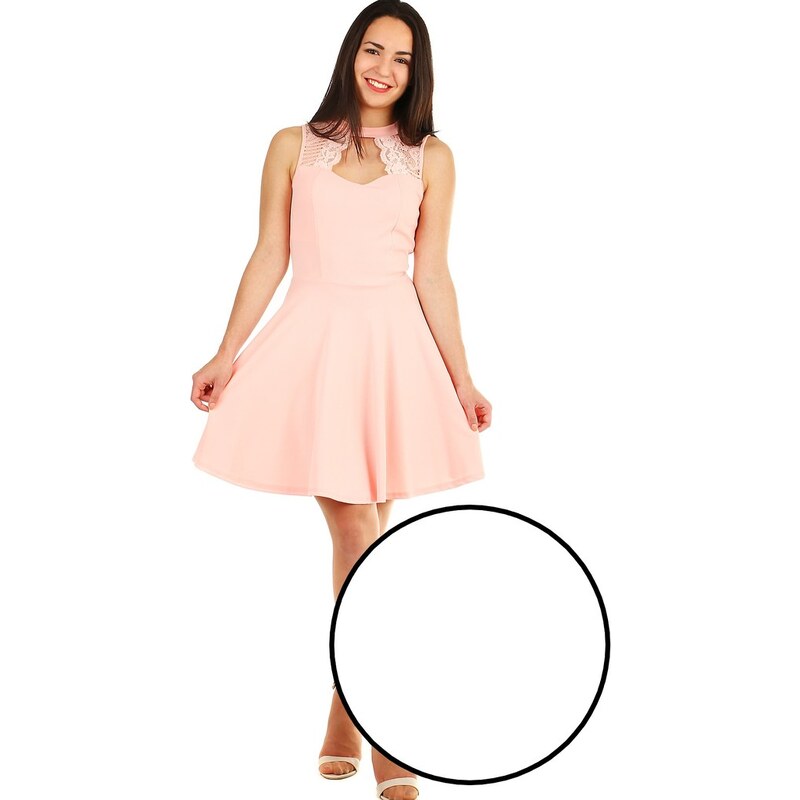 Glara Spoločenské dámske šaty s čipkou 9104603