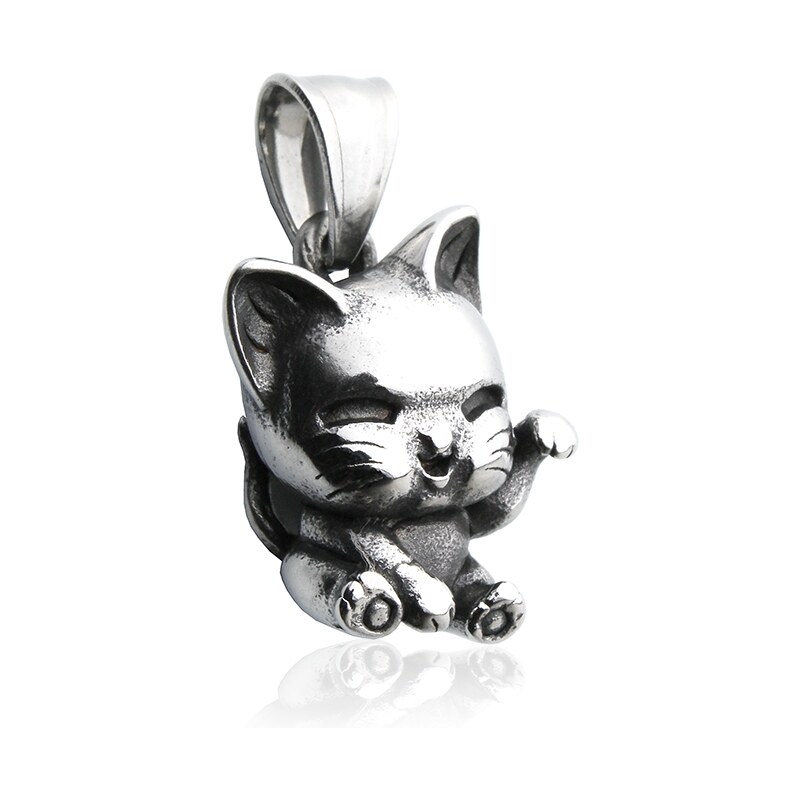 BM Jewellery Prívesok strieborný mačka z chirurgickej ocele S599080 10400227