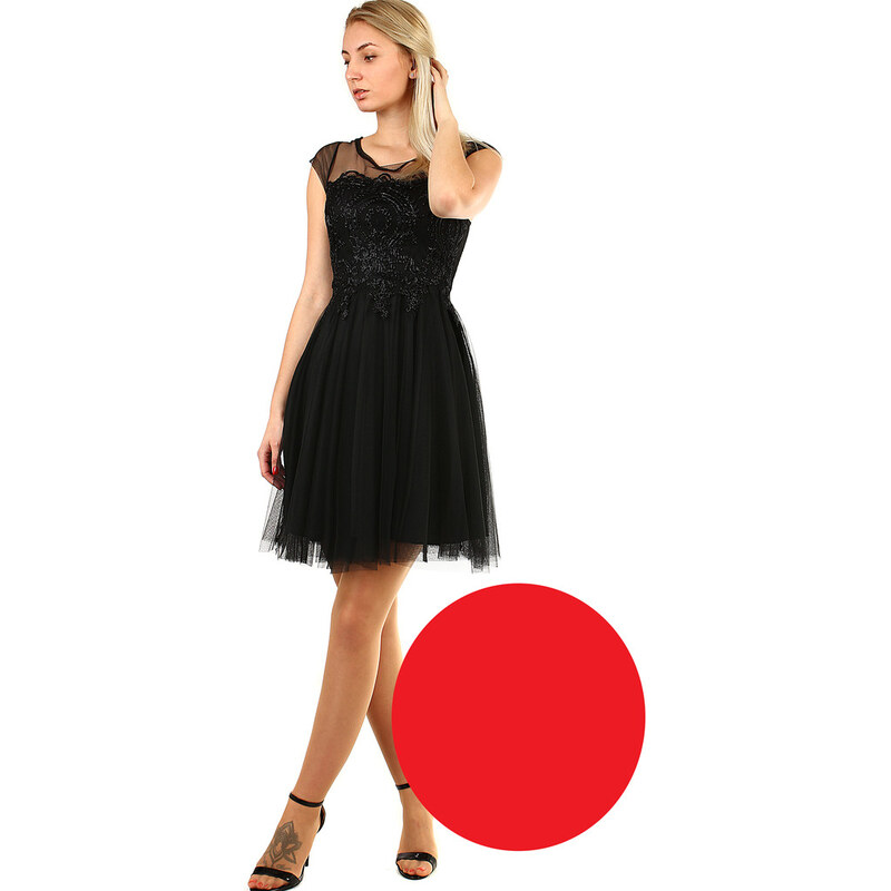 Glara Koktejlové šaty s čipkou 36840322