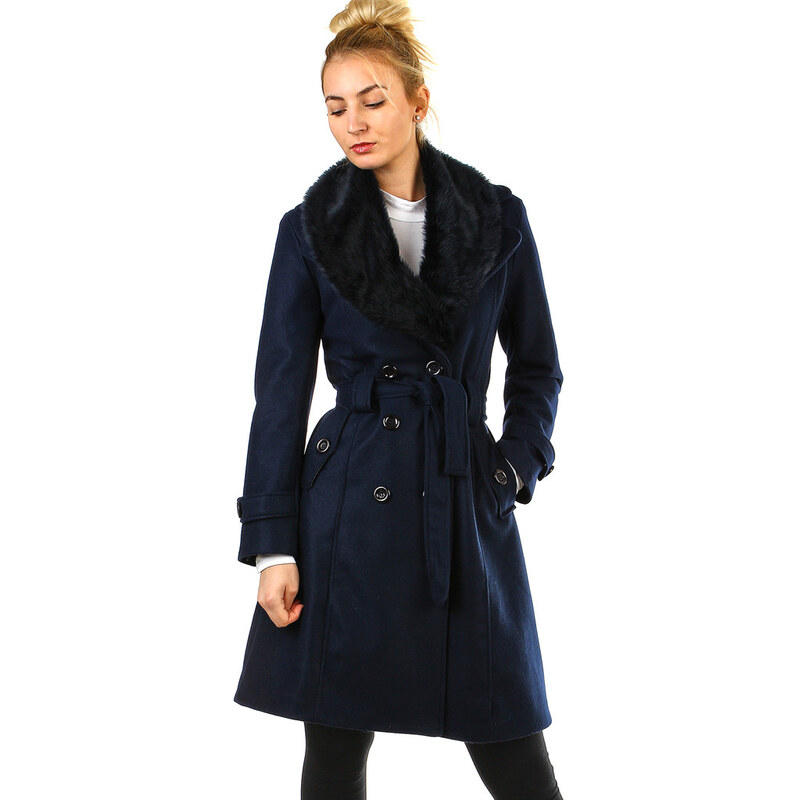 Glara Flaušový dámsky kabát 35115706