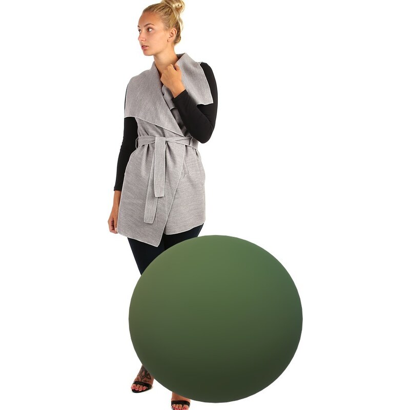 Glara Dlhá vesta s opaskom - široký golier 31709191