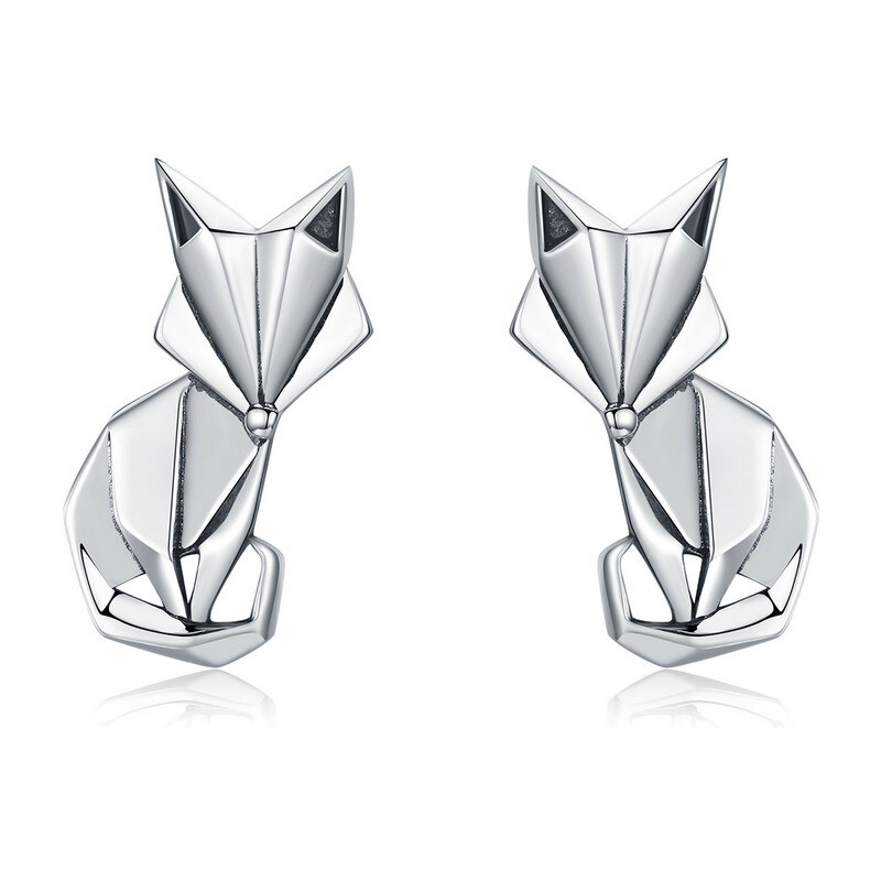 Emporial strieborné kôstkové náušnice Líška SCE526 27931206