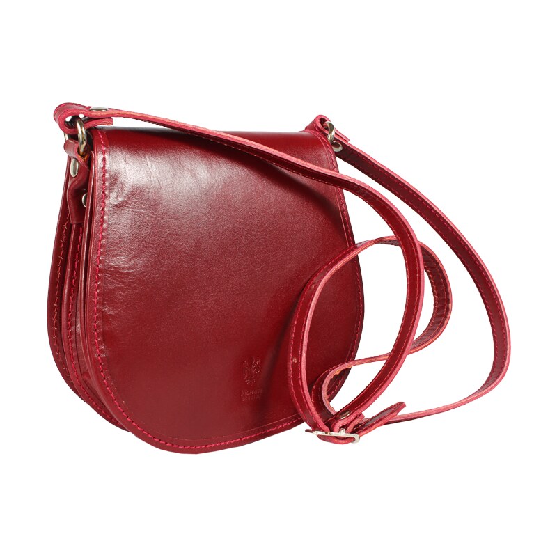 Červená kožená talianska crossbody kabelka Cleo Rossa NovaKabelka.sk 9246081