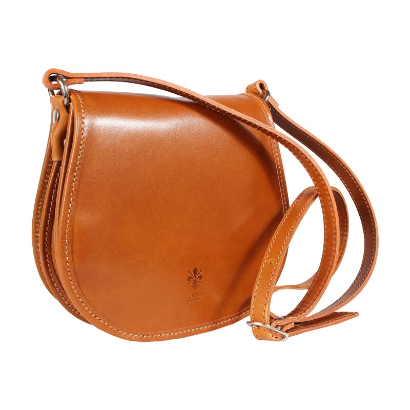 Camel kožená talianska crossbody kabelka Cleo Camel NovaKabelka.sk 9246082