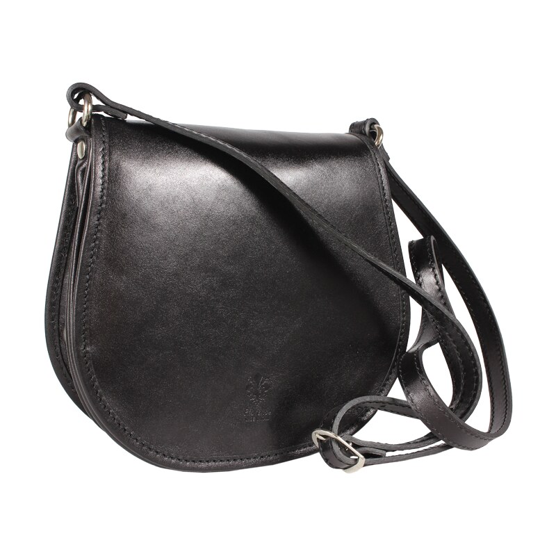 Čierna kožená talianska crossbody kabelka Cleo Nera NovaKabelka.sk 9246083
