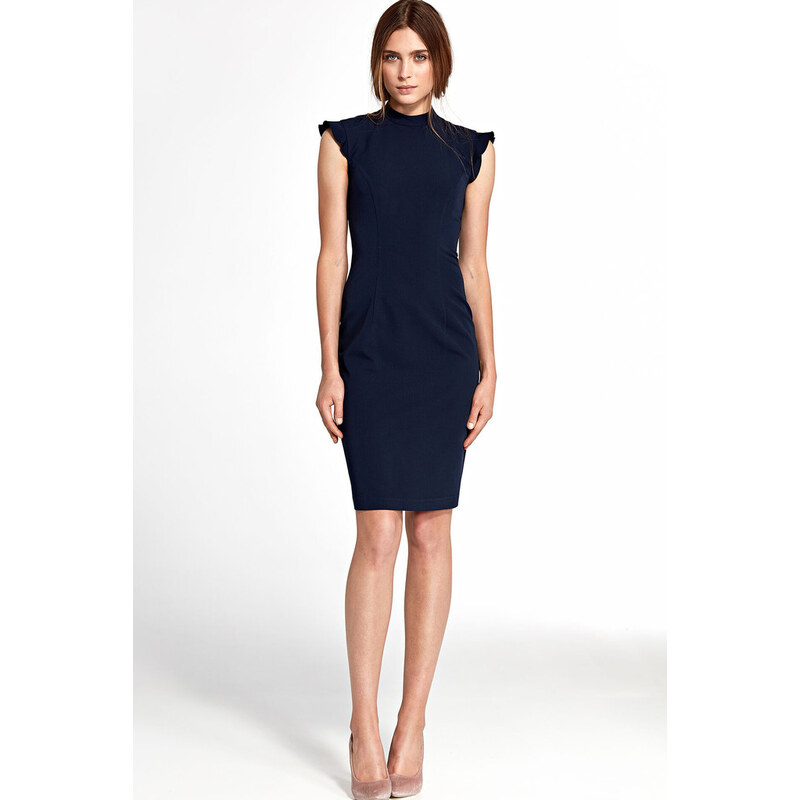 Glara Spoločenské šaty s volánovými rukávmi 67130581