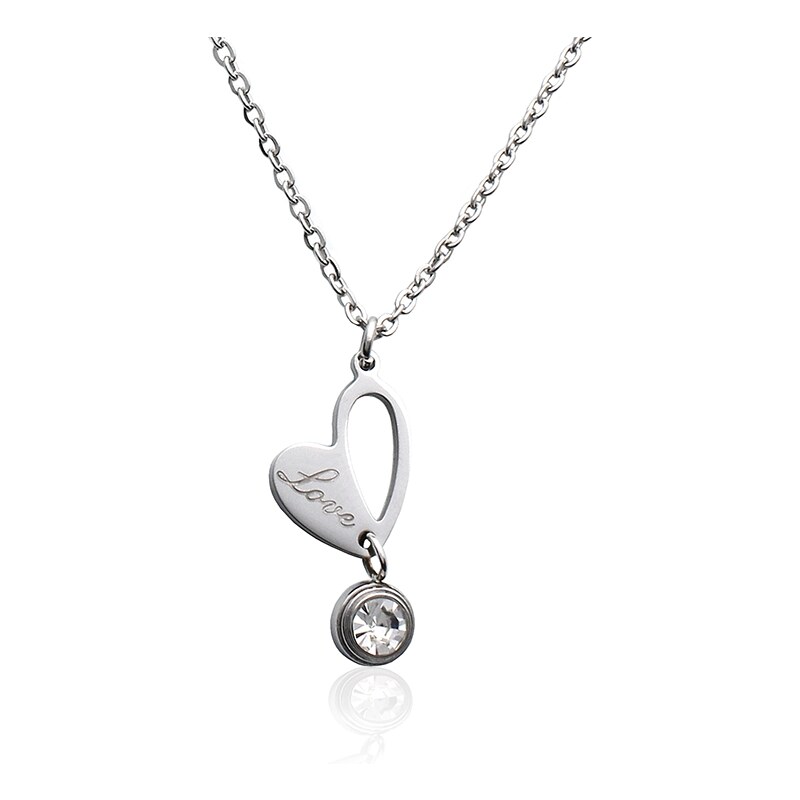 BM Jewellery Dámsky náhrdelník srdce LOVE Valentín z chirurgickej 10400233