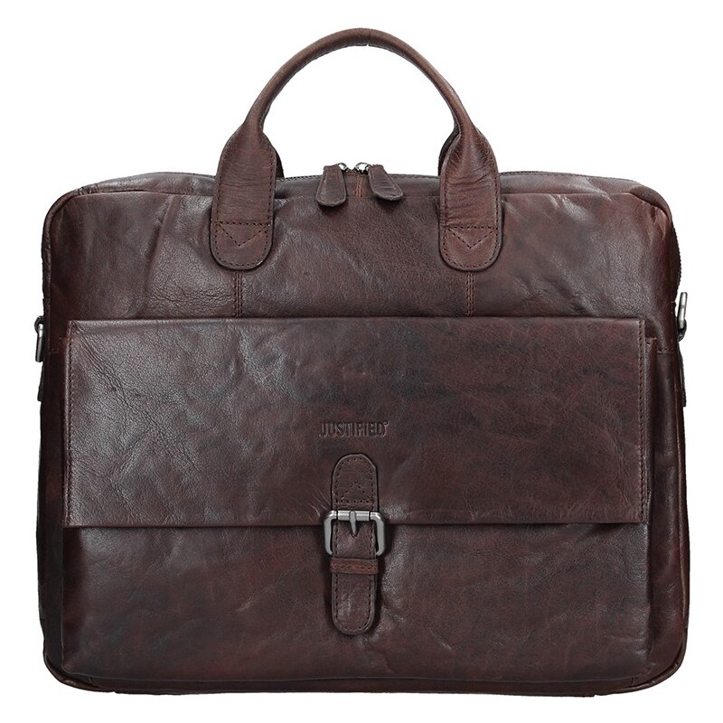 Pánska kožená taška cez rameno Justified Filip - tmavo hnedá 57931053
