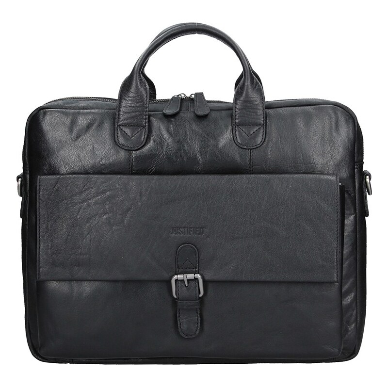 Pánska kožená taška cez rameno Justified Filip - čierna 58147143