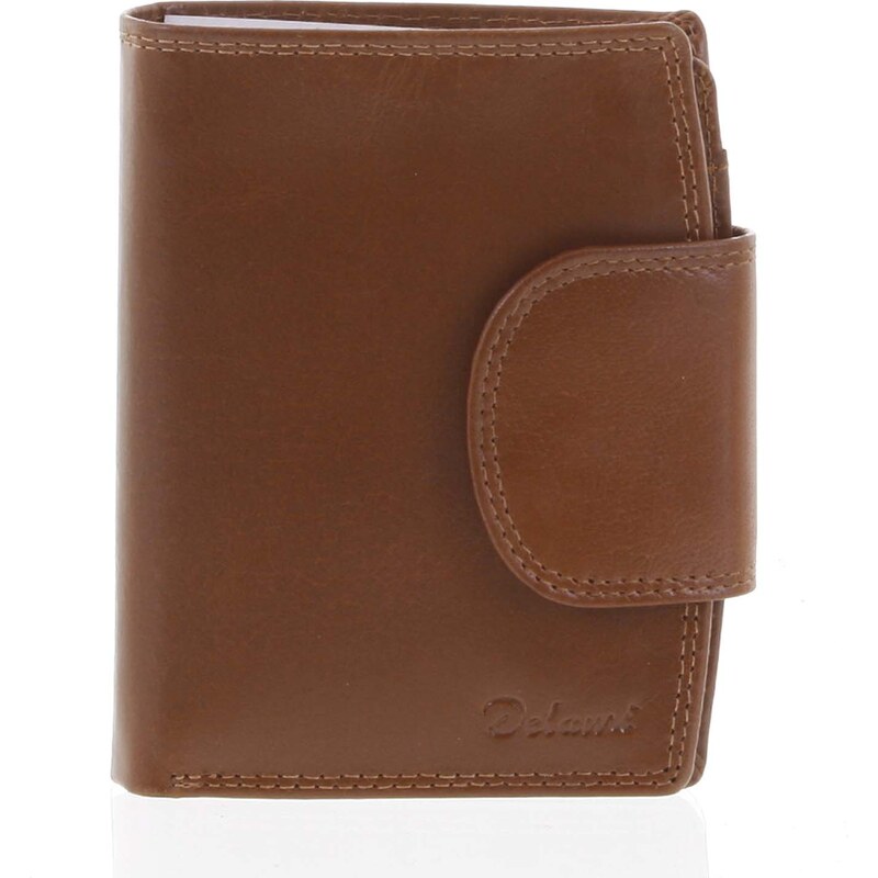 Kožená elegantná svetlohnedá peňaženka pre mužov - Delami 1342CHA 9364555