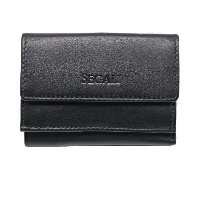 SEGALI Dámska malá kožená peňaženka SG-21756 čierna 9381066
