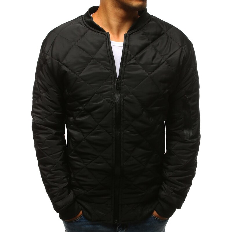 Buďchlap Moderná čierna pánska bomber bunda 46472082