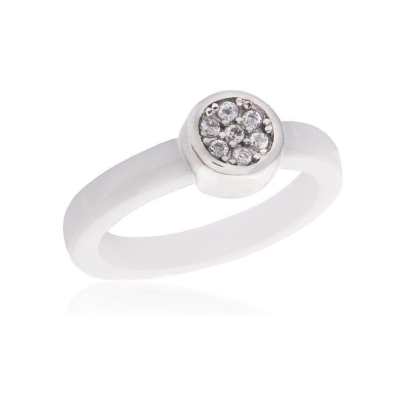 BM Jewellery Dámsky keramický prsteň so zirkónmi S626100 20962822