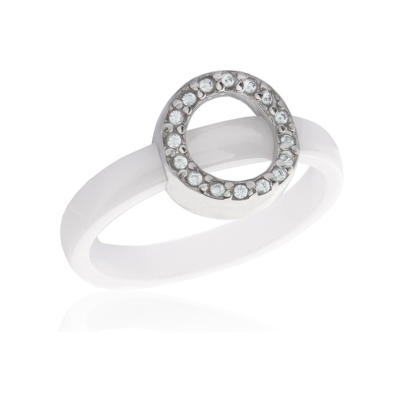 BM Jewellery Dámsky keramický prsteň so zirkónmi S628100 20962824